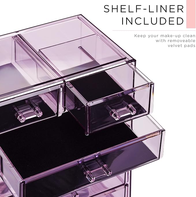 Sorbus Clear Cosmetic Makeup Organizer - Image 6
