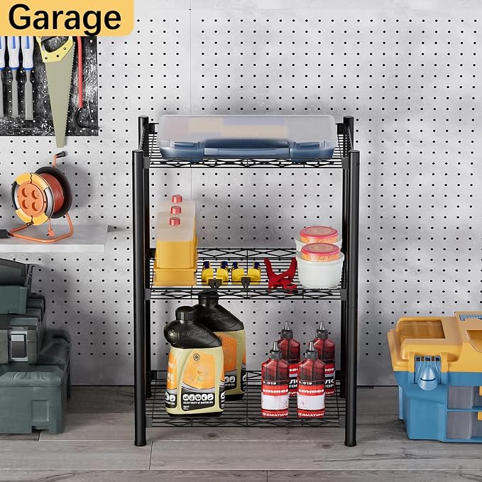VETALLO 3 Tier Wire Shelf, Metal Shelving Unit | Storage Rack, Utility Corner - Image 5