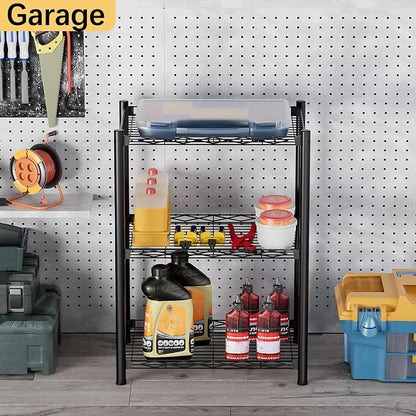 VETALLO 3 Tier Wire Shelf, Metal Shelving Unit | Storage Rack, Utility Corner - Image 5