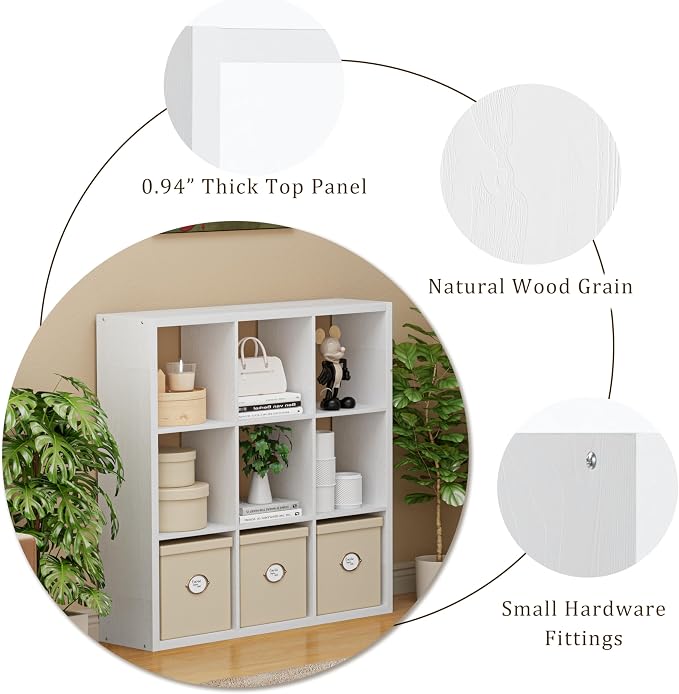 Cube Storage Organizer Bookcase, Decorative 11 inch Open Back Cubical Shelf - Image 7