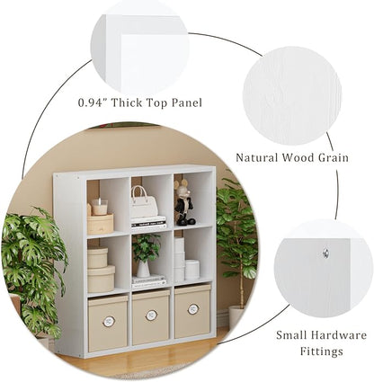 Cube Storage Organizer Bookcase, Decorative 11 inch Open Back Cubical Shelf - Image 7