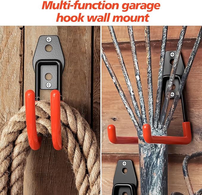 30 Pack Heavy Duty Garage Hooks, Solid Steel Wall Mount Hangers, - Image 6