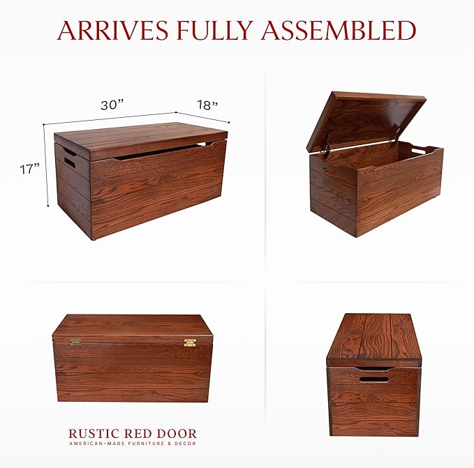 Amish Made Wooden Storage Chest Trunk Box - Image 3