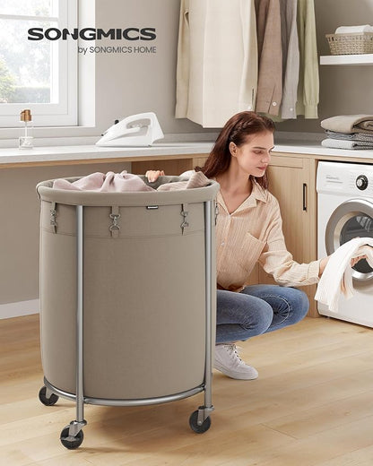SONGMICS Laundry Basket, Rolling Steel Frame - Image 2