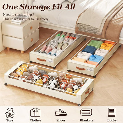 Yecaye Under Bed Storage with Wheels 2 Pack, 85 L Extra Large Under Bed Storage - Image 7