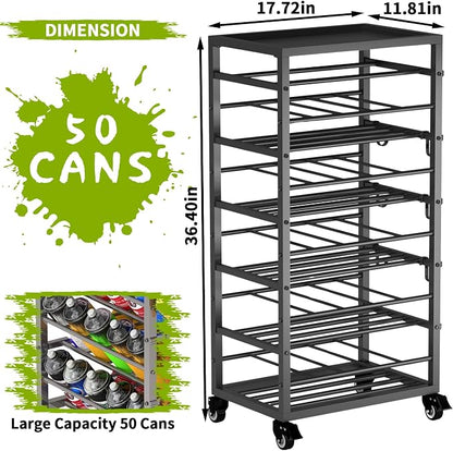 yeshine 50 Can Spray Paint Storage Rack, Metal Aerosol Storage Cart, Rolling - Image 2