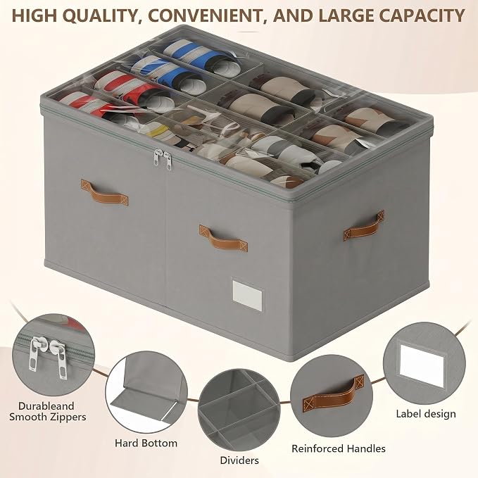 Shoe Organizer for Closet, 2 Pack Shoe Storage Bins Foldable Shoe Storage Box - Image 6
