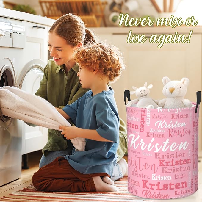 Custom Name Laundry Hamper, Personalized Laundry Baskets - Image 7