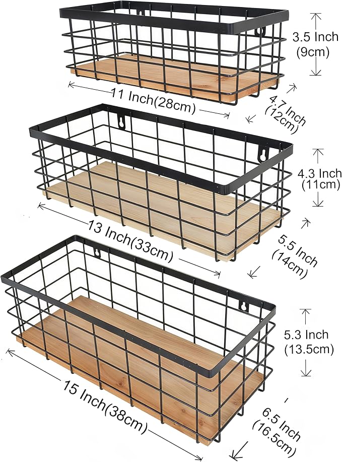 Metal Wire Basket for Kitchen Cabinets, Farmhouse Hanging Basket - Image 2