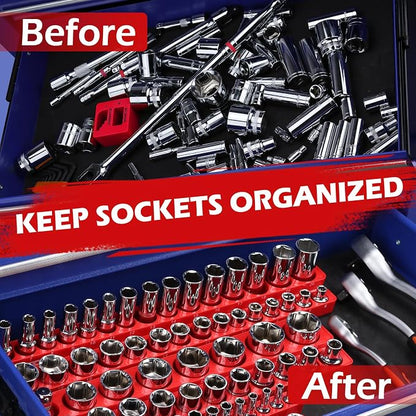 2-Piece 3/8"-Drive Metric Magnetic Socket Organizer Set - Image 6