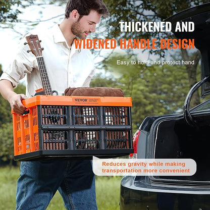 VEVOR 45L Collapsible Milk Crates 3 Packs, Stackable Storage Baskets - Image 5