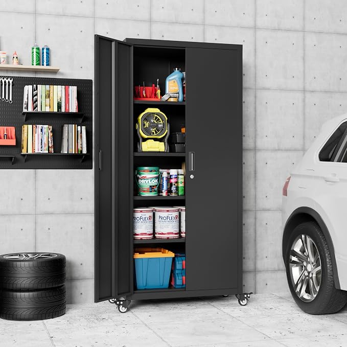73" H Metal Garage Storage Cabinet - Image 4