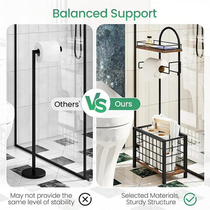 Toilet Paper Holder Stand, Freestanding Toilet Paper Holder - Image 6