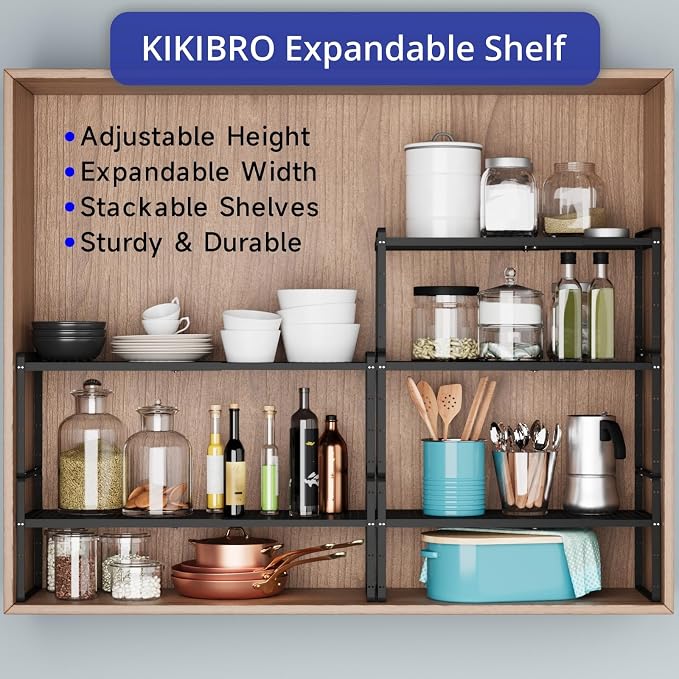 Expandable Cabinet Shelf Organizers, Kitchen Small Stand Rack Organization - Image 8