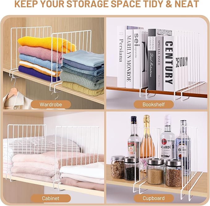 8-Pack 9“ Tall Metal Shelf Dividers - Image 4