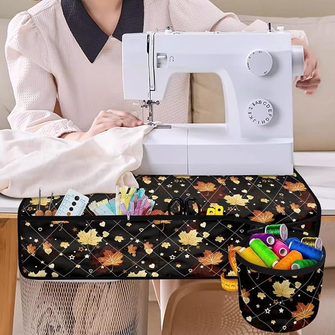 Gomyblomy Maple Leaf Durable Sewing Machine Mat, Thanksgiving Theme Fall Sewing - Image 5