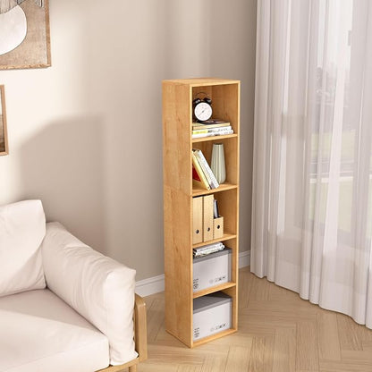 5-Tier Wooden Cube Storage Organizer, 52 Inch Tall Bookcase & Display Shelf - Image 6