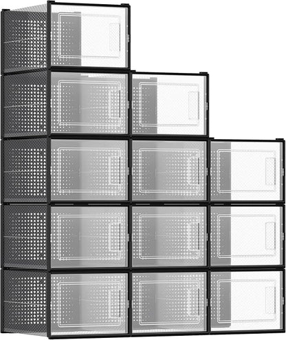 SONGMICS Shoe Boxes, Stackable Clear Plastic Boxes by SONGMICSbySONGMICSHOME