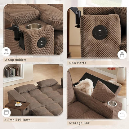hansones 65'' 3-in-1 Folding Convertible Sofa Bed, Queen Size Pullout Sofa - Image 3