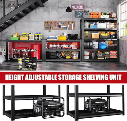 71"Hx35"Wx16"D Wire Garage Shelving-2500LBS 5 Tier Storage Shelves, Adjustable - Image 7