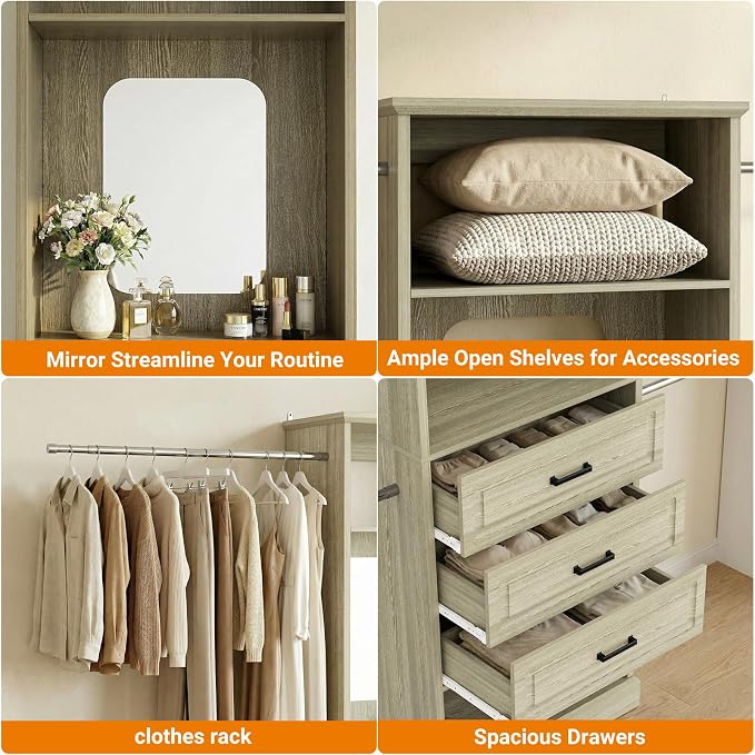 Unikito Closet System, 4FT - 9FT Closet Organizer - Image 3