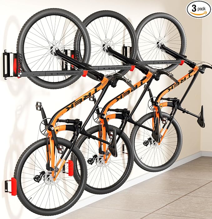 3-Pack Swivel Bike Rack Wall Mount, Bike Hangers by AUBEATY