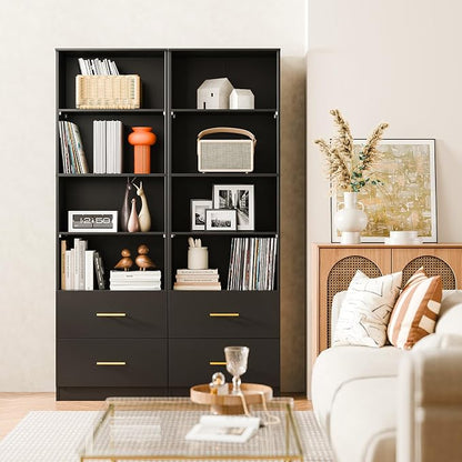 Cozy Castle 74.1'' Bookshelf, Tall Bookcase - Image 5