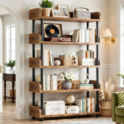 Aheaplus 5-Tier Tall Open Bookshelf, 31.5" Modern Display Bookcase by Aheaplus