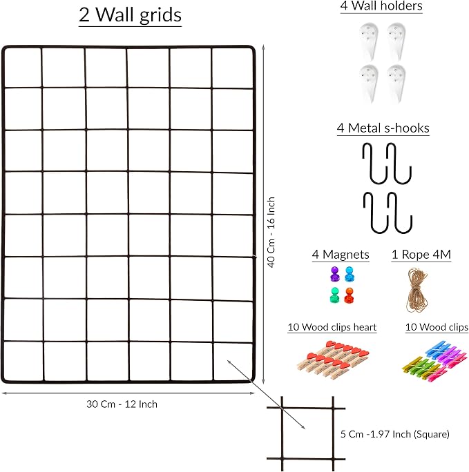 2 Pack Wire Wall Grid Panel | Photos & Pictures Display Grid Wall Panels | Black - Image 2