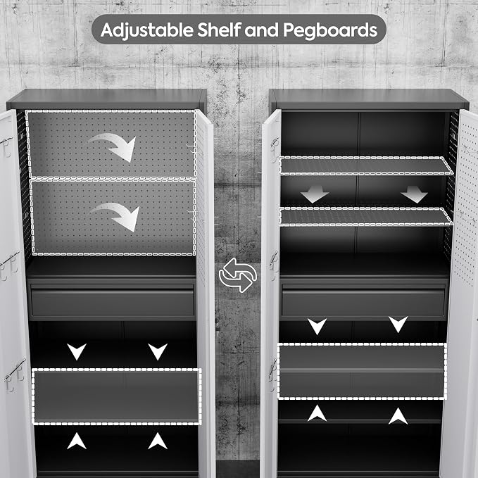 Metal Garage Cabinet with Wheels, Assembly Required - Image 3