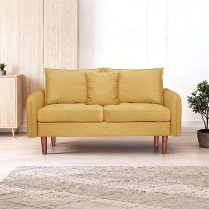 56.1" Round armrest Velvet Loveseat Sofa, mid-Century Modern Style, Luxurious - Image 6