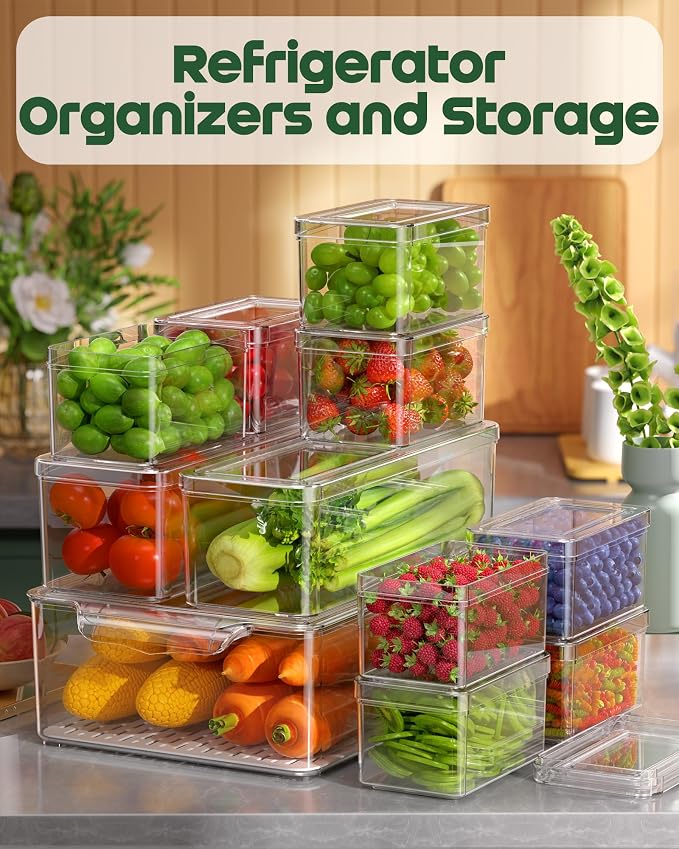 KEMETHY 11 Pack Refrigerator Organizers and Storage, Stackable Fridge Organizer - Image 6
