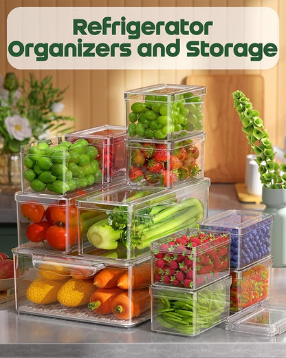 KEMETHY 11 Pack Refrigerator Organizers and Storage, Stackable Fridge Organizer - Image 6