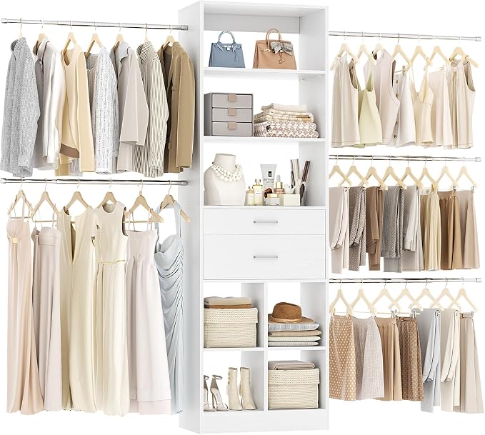 Besiost Closet System, 4-8 FT Closet Organizer Tower by Besiost