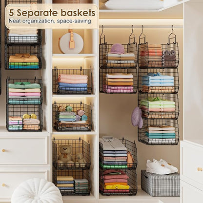 Capacity Upgrade Edition Deeper 4'' 5 Tier Foldable Hanging Closet Organizer - Image 4