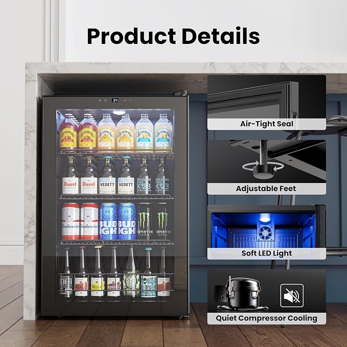 Yeego Beverage Refrigerator Cooler, 155 Cans Mini Fridge - Image 5