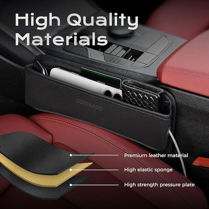 Coverado Universal Car Seat Gap Filler Organizer, Premium Suede Leather Car - Image 2