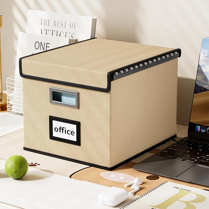 File Organizer Box with Lids, Collapsible File Folder Organizer | File Box with - Image 5
