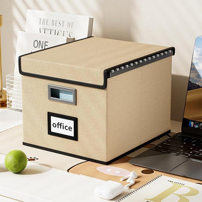File Organizer Box with Lids, Collapsible File Folder Organizer | File Box with - Image 5