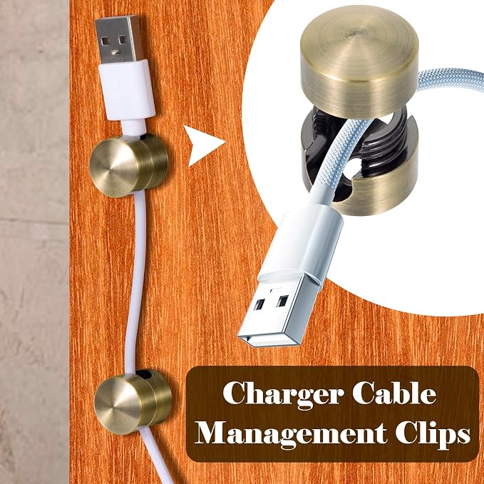 3 Sets Cord Holder Organizer for Nightstands, Adhesive Cable Clips Charger - Image 4