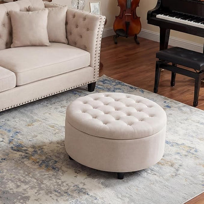 COLAMY Round Hidden Storage Ottoman - Image 8