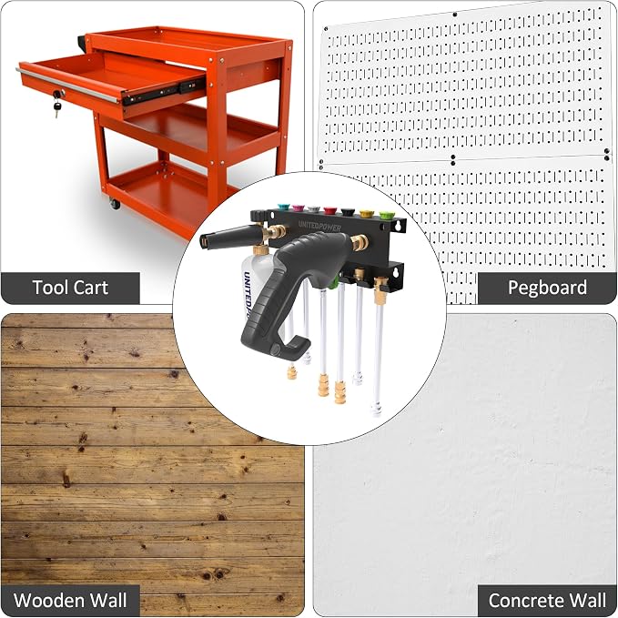UNITEDPOWER Pressure Washer Gun Holder，Wall Mount Foam Cannon Holder，Tool - Image 7