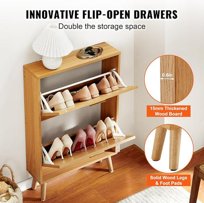 VEVOR Shoe Cabinet with 2 Flip Drawers, Shoe Storage Cabinet - Image 7