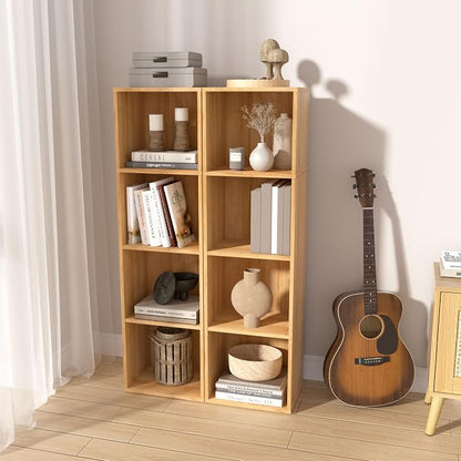 4-Tier Wooden Cube Storage Organizer, 42 Inch Tall Bookcase & Display Shelf - Image 9