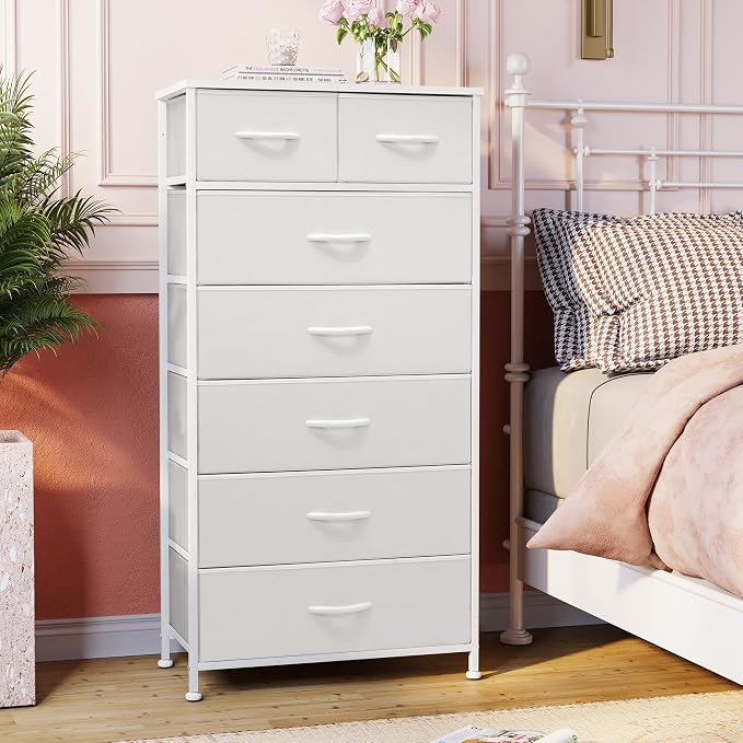 Fabric Dresser with 7 Drawers, Vertical Storage Tower | Sturdy Steel Frame - Image 8