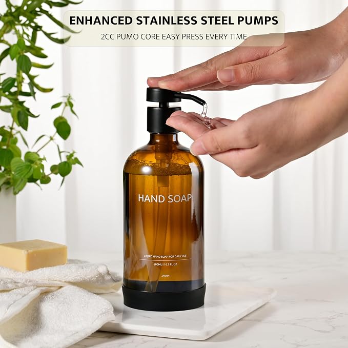 Glass Kitchen Soap Dispenser Set - Image 3