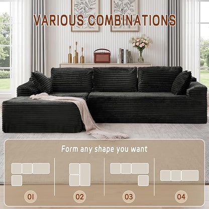 Korser 108" L-Shaped Modular Sectional Sofa - Image 3
