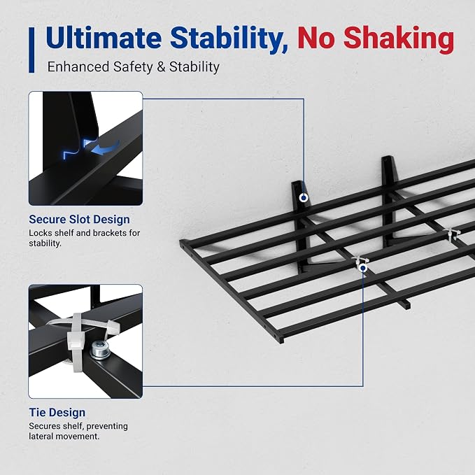 FLEXIMOUNTS 2-Pack 2x4ft Heavy Duty Garage Wall Shelving, 800lbs Capacity - Image 6