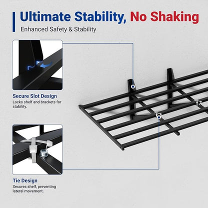 FLEXIMOUNTS 2-Pack 2x4ft Heavy Duty Garage Wall Shelving, 800lbs Capacity - Image 6