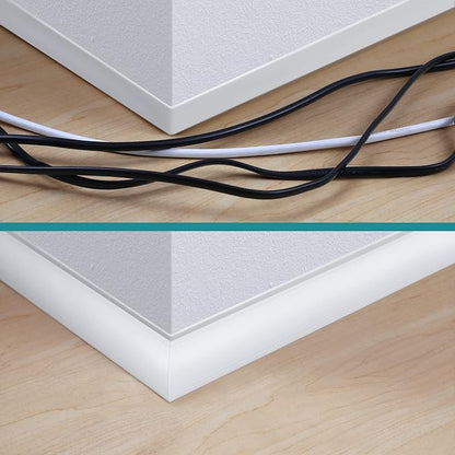 ZhiYo Corner Cable Hider for 3-5 Cords, Wall & Floor Cord Hider 85in White | 5 - Image 5